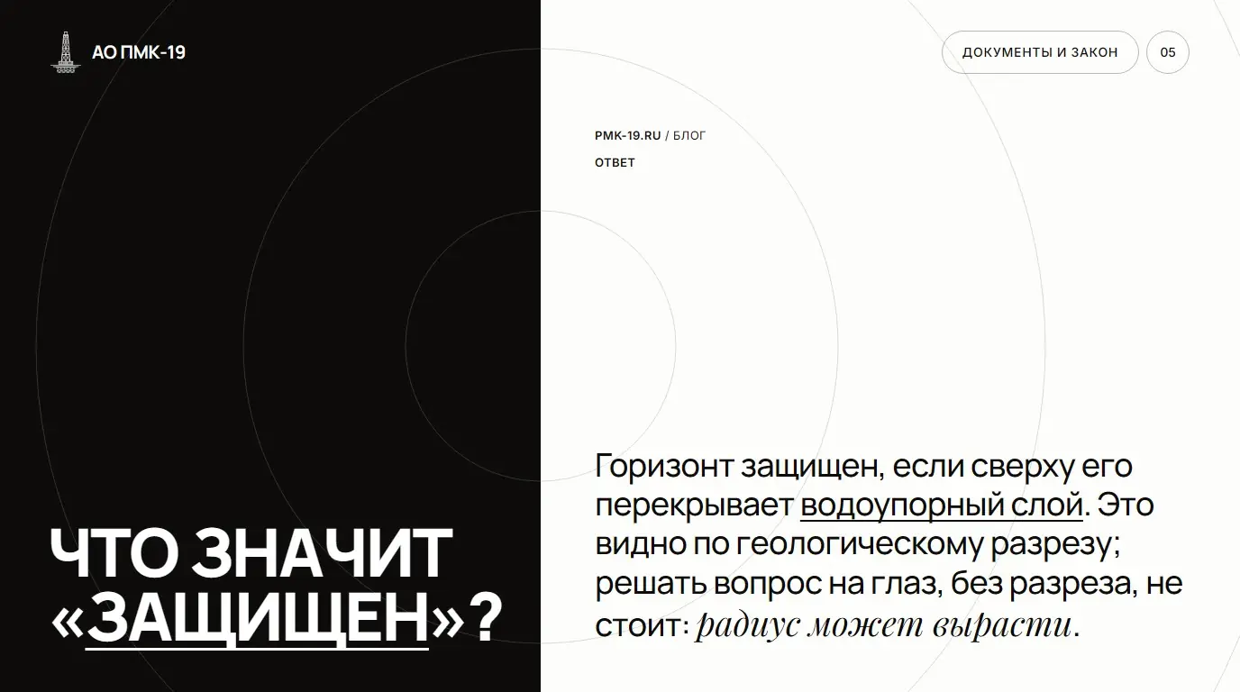 Что значит «защищен»? Горизонт защищен, если сверху его перекрывает водоупорный слой. Это видно по геологическому разрезу; решать вопрос на глаз, без разреза, не стоит: радиус может вырасти.